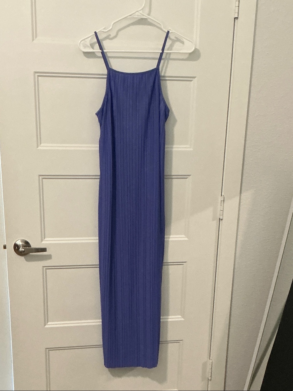 a new day Ribbed Slip Maxi Dress - Periwinkle Blue